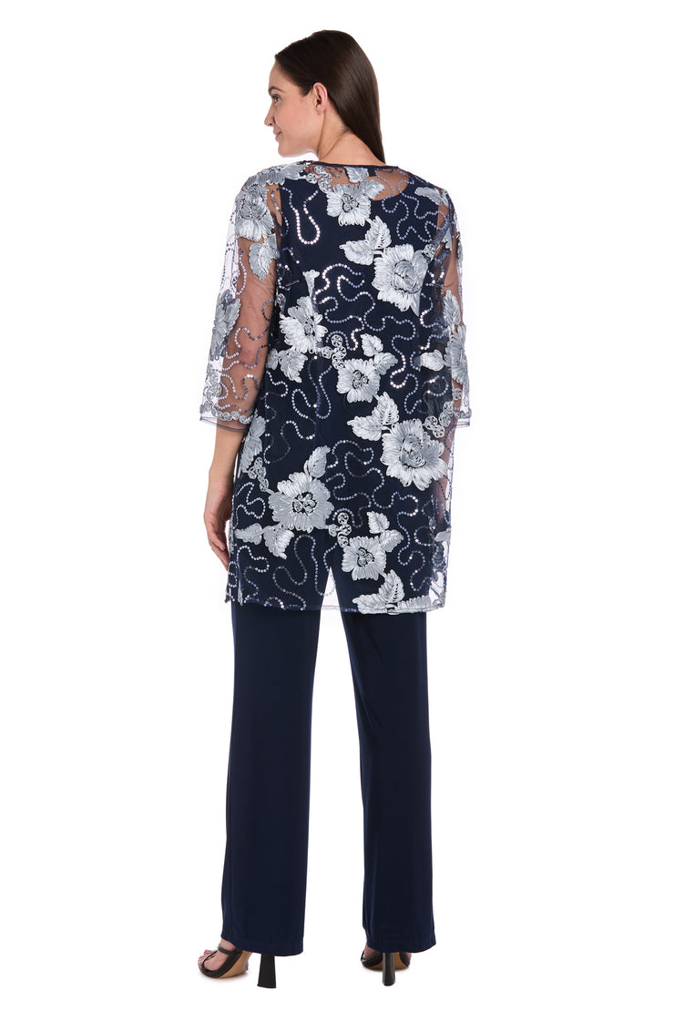 Floral Threadwork Pantsuit