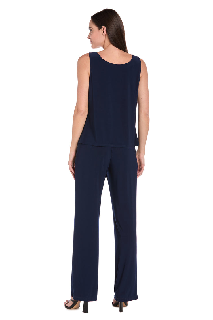 Floral Threadwork Pantsuit
