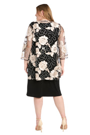 Embellished Jacket Dress - Attaches at The Neckline - Plus