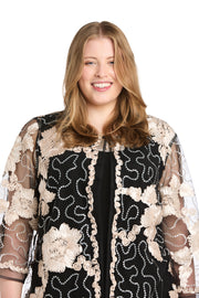 Embellished Jacket Dress - Attaches at The Neckline - Plus