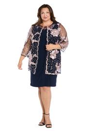 Embellished Jacket Dress - Attaches at The Neckline - Plus