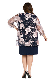 Embellished Jacket Dress - Attaches at The Neckline - Plus