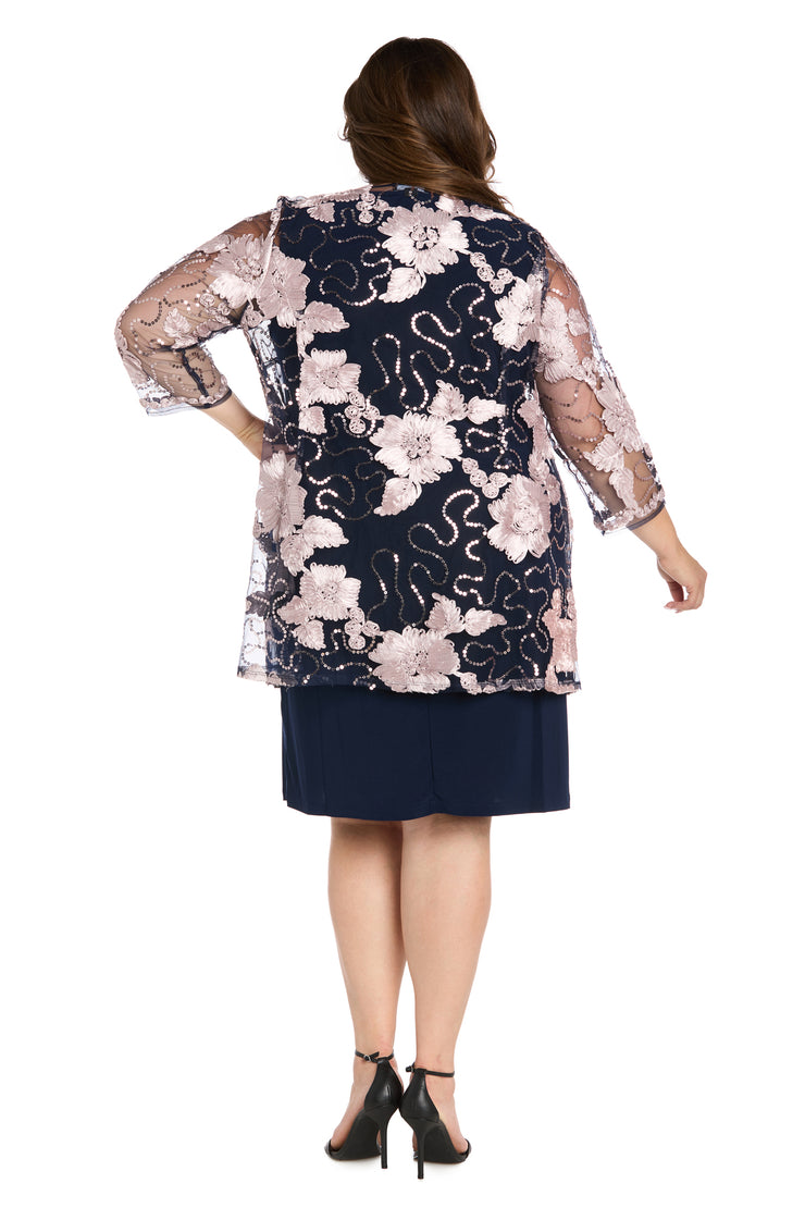 Embellished Jacket Dress - Attaches at The Neckline - Plus