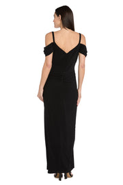 Rhinestone Drape Off-Shoulder Gown