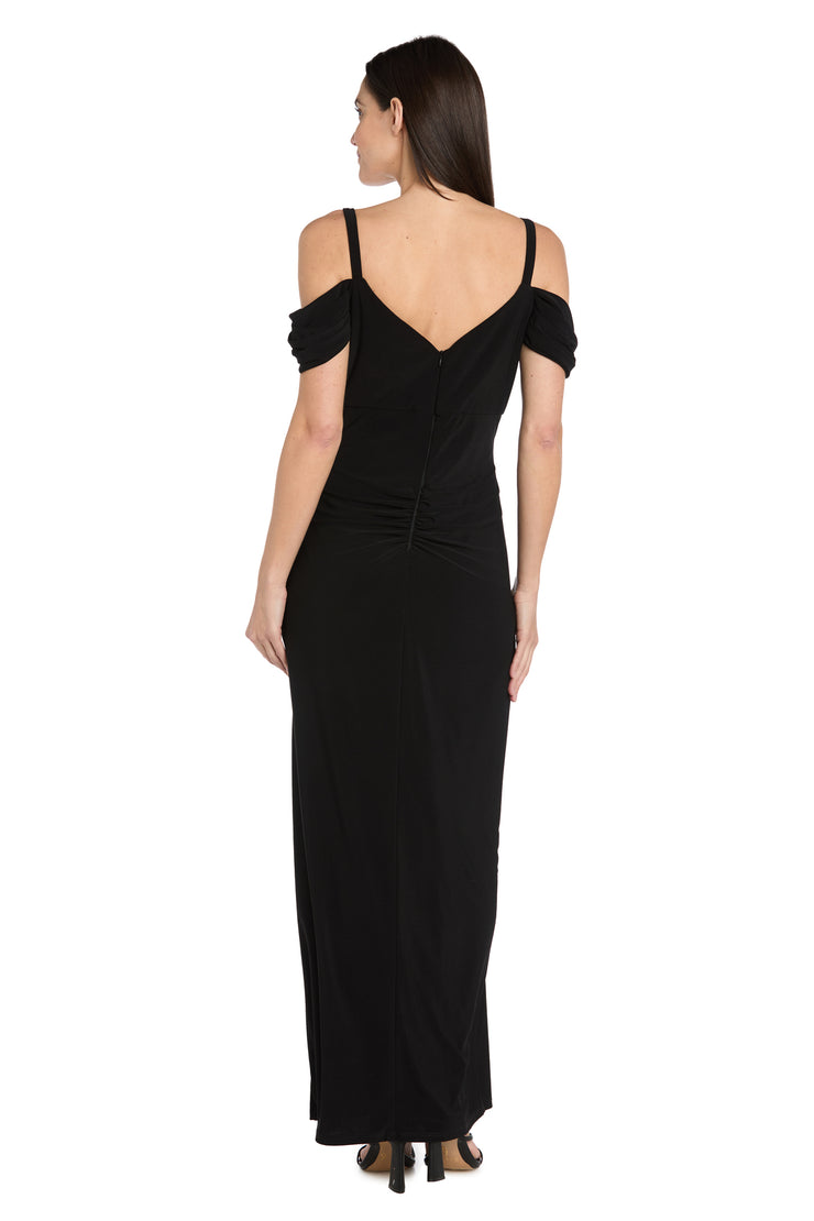 Rhinestone Drape Off-Shoulder Gown