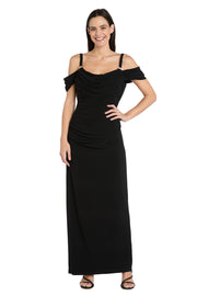 Rhinestone Drape Off-Shoulder Gown