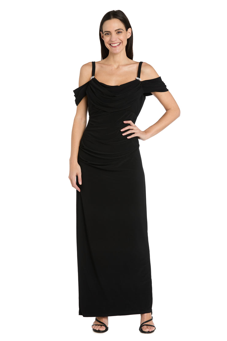 Rhinestone Drape Off-Shoulder Gown
