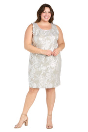 Metallic Patterned Jacket Dress - Plus