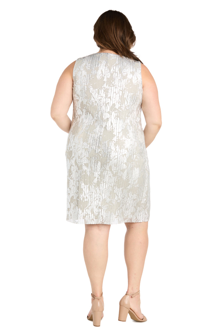 Metallic Patterned Jacket Dress - Plus