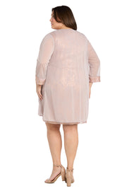 Metallic Patterned Jacket Dress - Plus