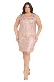 Metallic Patterned Jacket Dress - Plus