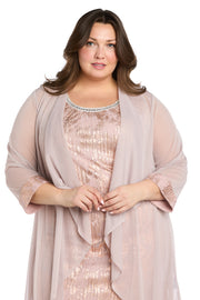 Metallic Patterned Jacket Dress - Plus