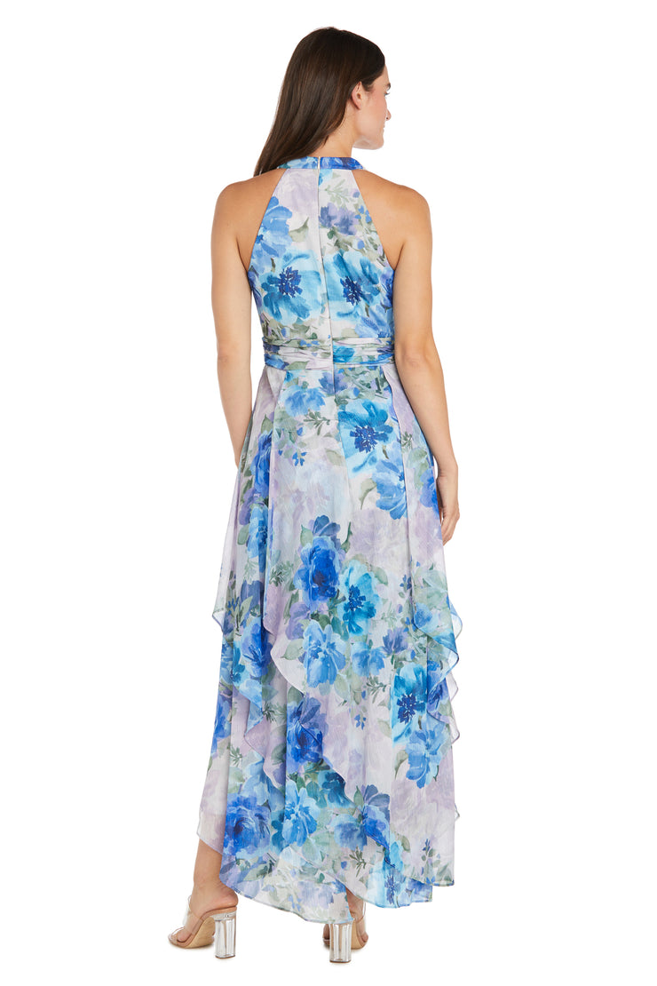 R&M Richards Flowy Chiffon Maxi Dress W/Floral Print & Ruffled Tiered Skirt R&M Richards Flowy Chiffon Maxi Dress W/Floral Print & Ruffled Tiered Skirt