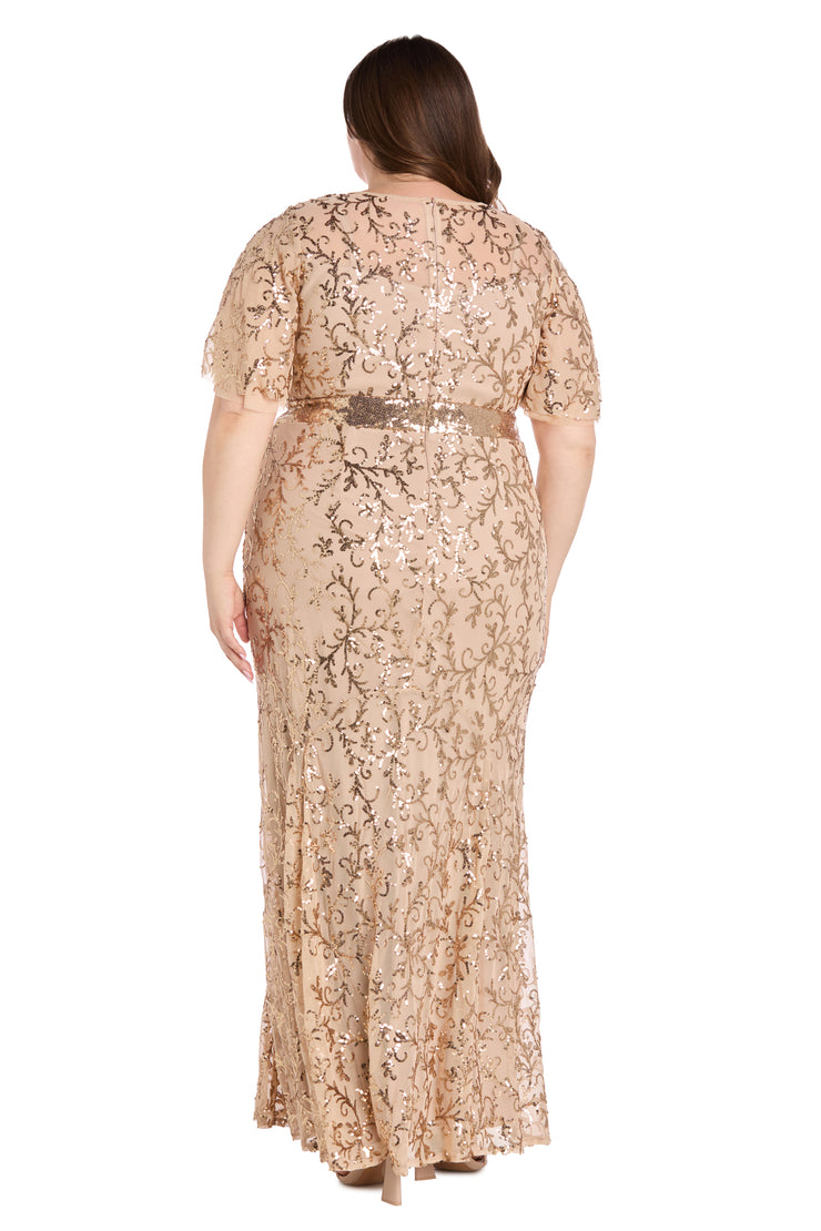Radiant Glamour Gold Sequin Dress - Plus