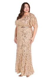 Radiant Glamour Gold Sequin Dress - Plus