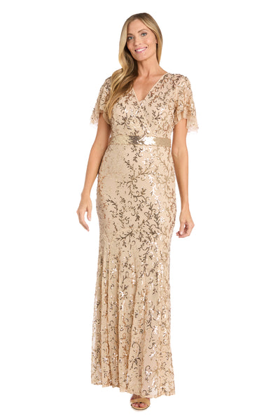 Radiant Glamour Gold Sequin Dress R&M Richards Radiant Glamour Gold Sequin Dress R&M Richards