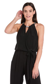 Halo Neckline Keyhole Jumpsuit - Petite