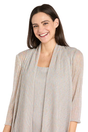 Solid Metallic Jacket Dress