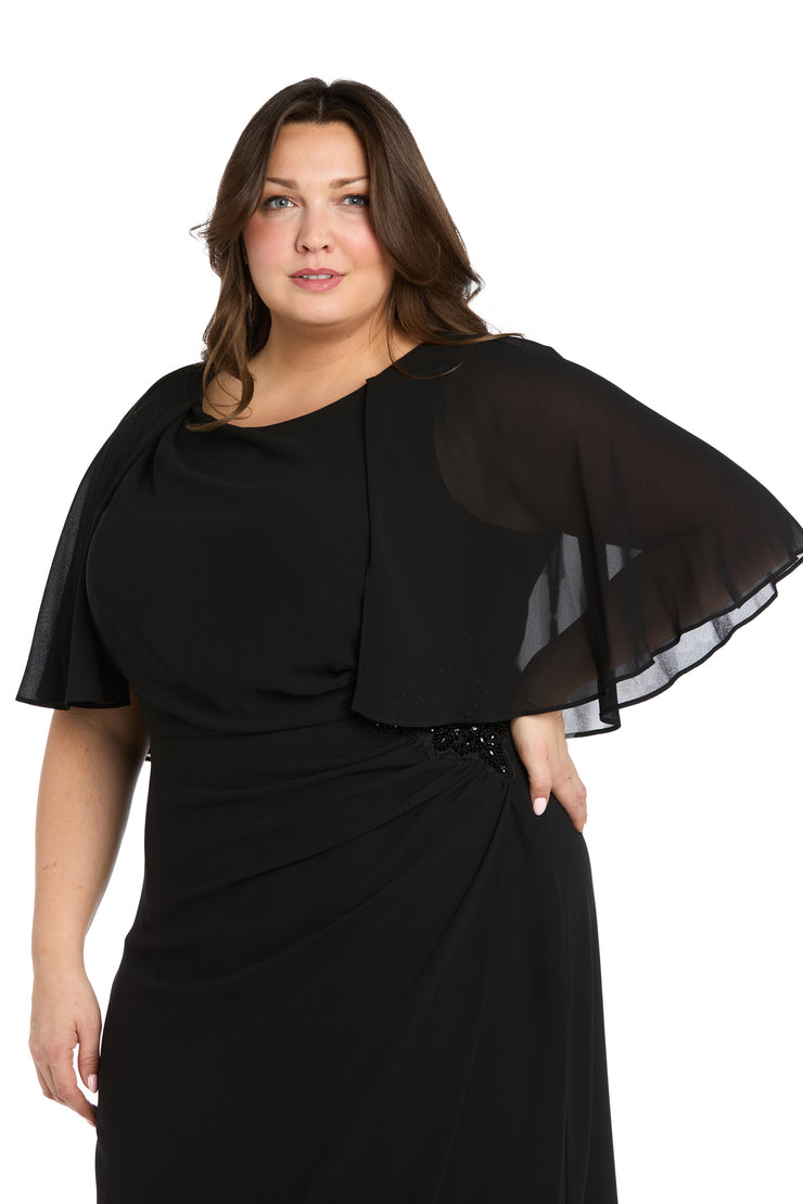 Plus Size Short Dress Cocktail Cape R&M Richards 3474W - Red / 18w Plus Size Short Dress Cocktail Cape R&M Richards 3474W - Red / 18w