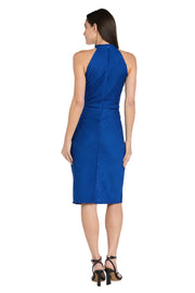 Royal Wave Criss-Cross Midi Dress