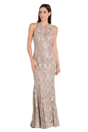 Elegant High-Neck Lace Gown