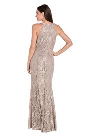 Elegant High-Neck Lace Gown