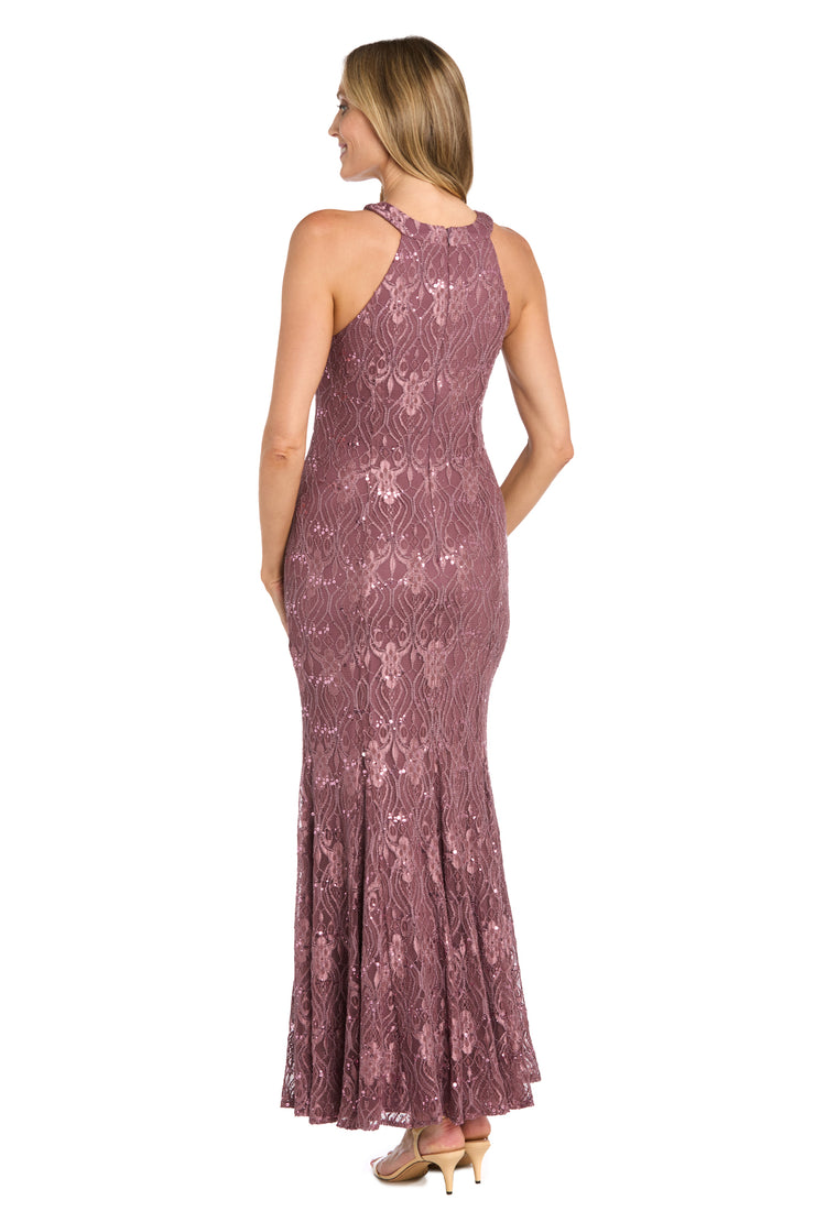 Elegant High-Neck Lace Gown - Petite Champagne / 4P Elegant High-Neck Lace Gown - Petite Champagne / 4P