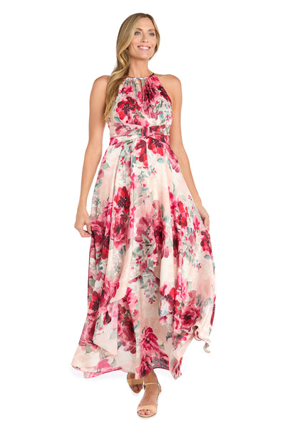 R & M Richards Women's Floral-Print Halter Gown - Rose - 10 R & M Richards Women's Floral-Print Halter Gown - Rose - 10