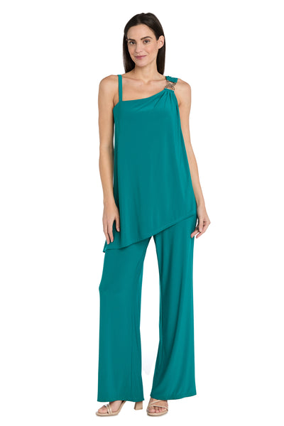 Asymmetrical Draped Jade Jumpsuit