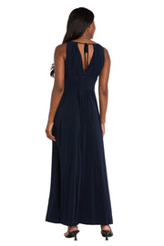 Long Halter Dress With Rhinetone Waistline - Petite