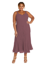 Beaded Slip Chiffon Jacket Dress - Plus