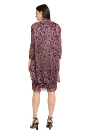 Printed Metallic Foil Swirl Jacket Dress - Petite