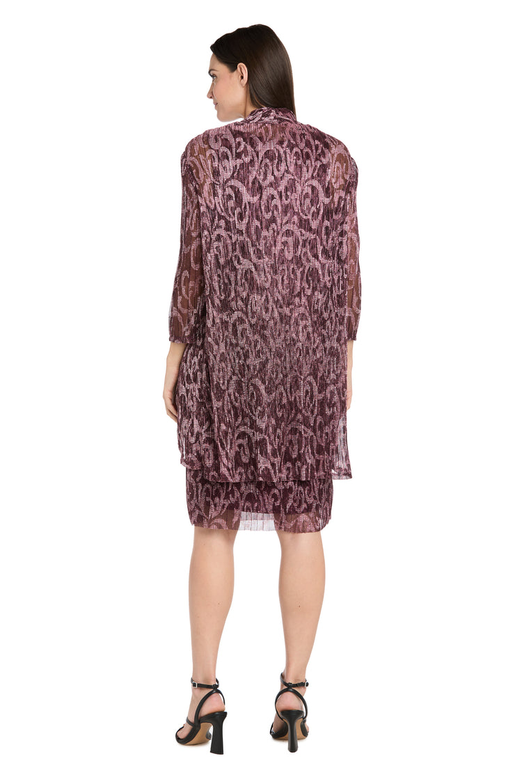 Printed Metallic Foil Swirl Jacket Dress - Petite