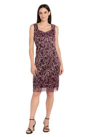 Printed Metallic Foil Swirl Jacket Dress - Petite