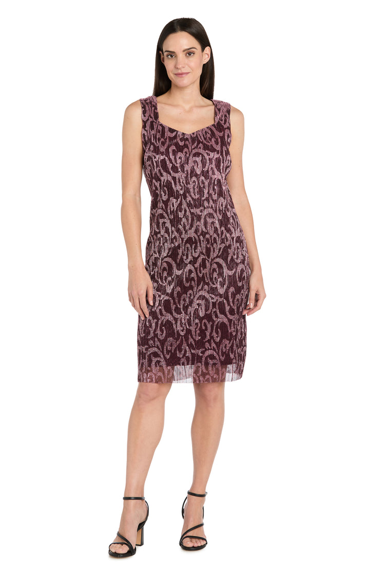 Printed Metallic Foil Swirl Jacket Dress - Petite