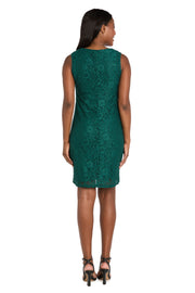 Floral Lace Dress with Sheer Chiffon Jacket & Pearl Neckline