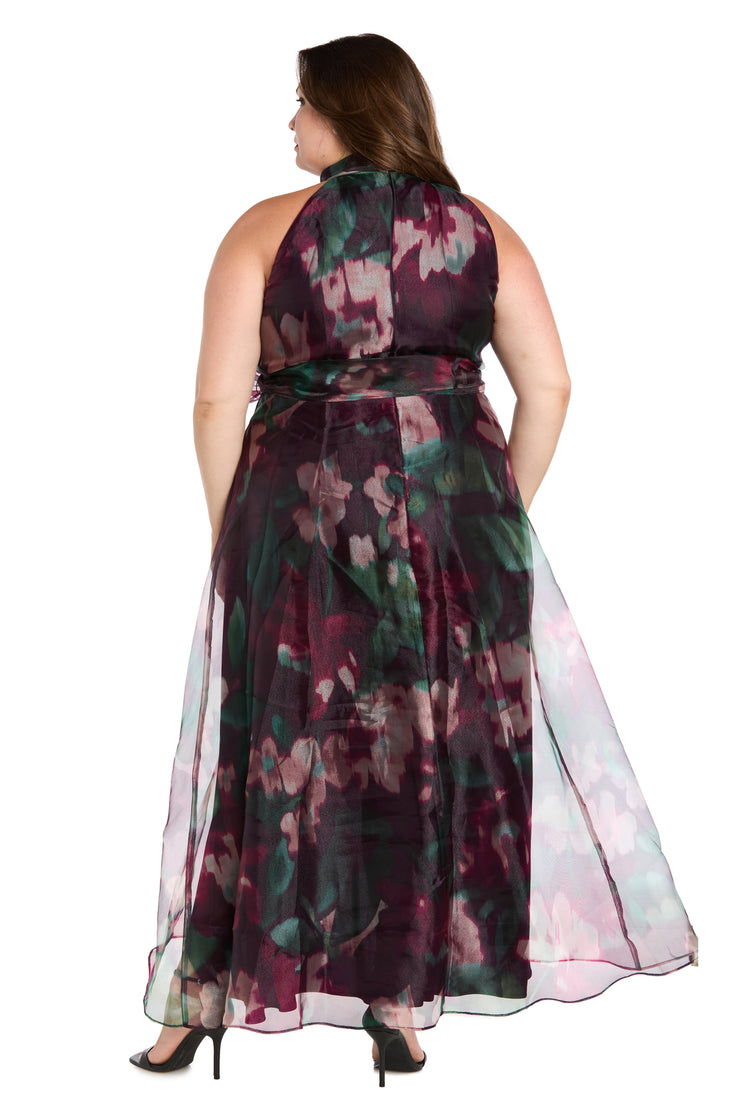 Floral High-Low Taffeta Dress