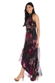 Floral High-Low Taffeta Dress