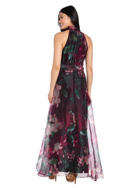 Floral High-Low Taffeta Dress
