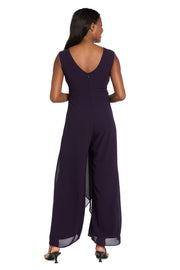 V-Neck Jumpsuit with Rhinestone Waistband