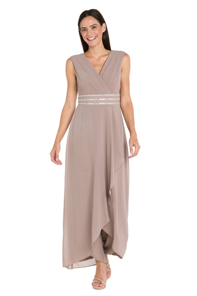 V-Neck Jumpsuit with Rhinestone Waistband
