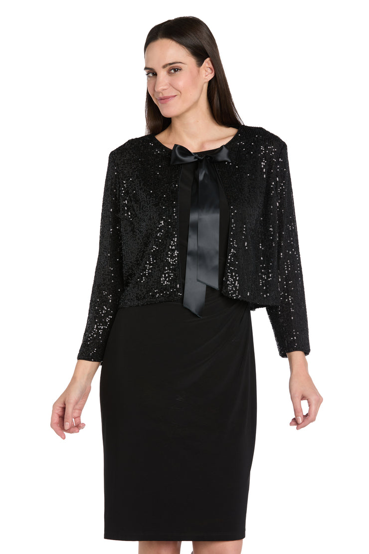 Midnight Sequin Bow Jacket