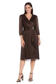 Shimmer & Sheer Metallic Cocktail Dress