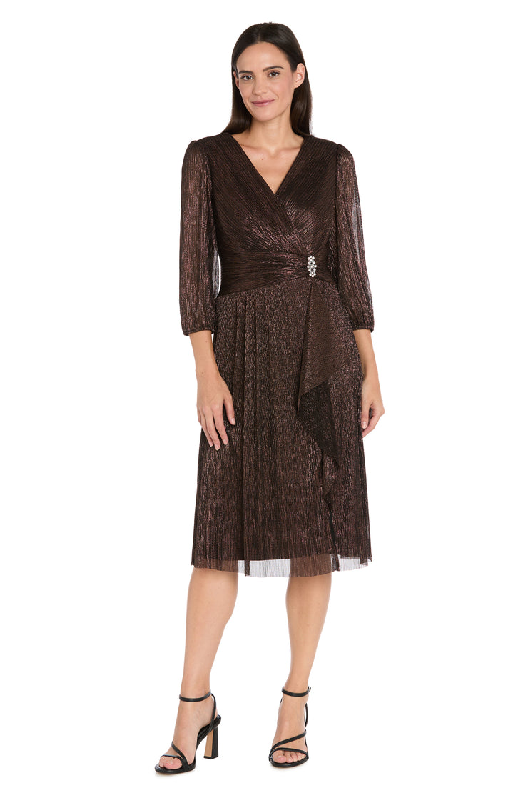 Shimmer & Sheer Metallic Cocktail Dress