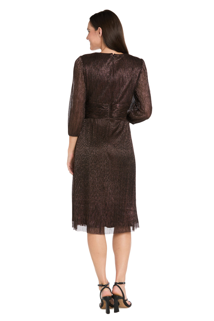 Shimmer & Sheer Metallic Cocktail Dress