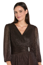 Shimmer & Sheer Metallic Cocktail Dress