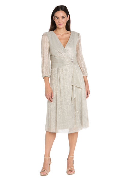 Shimmer & Sheer Metallic Cocktail Dress