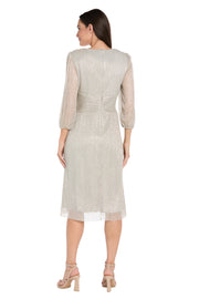 Shimmer & Sheer Metallic Cocktail Dress