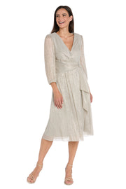 Shimmer & Sheer Metallic Cocktail Dress