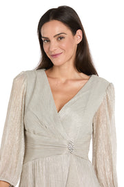 Shimmer & Sheer Metallic Cocktail Dress
